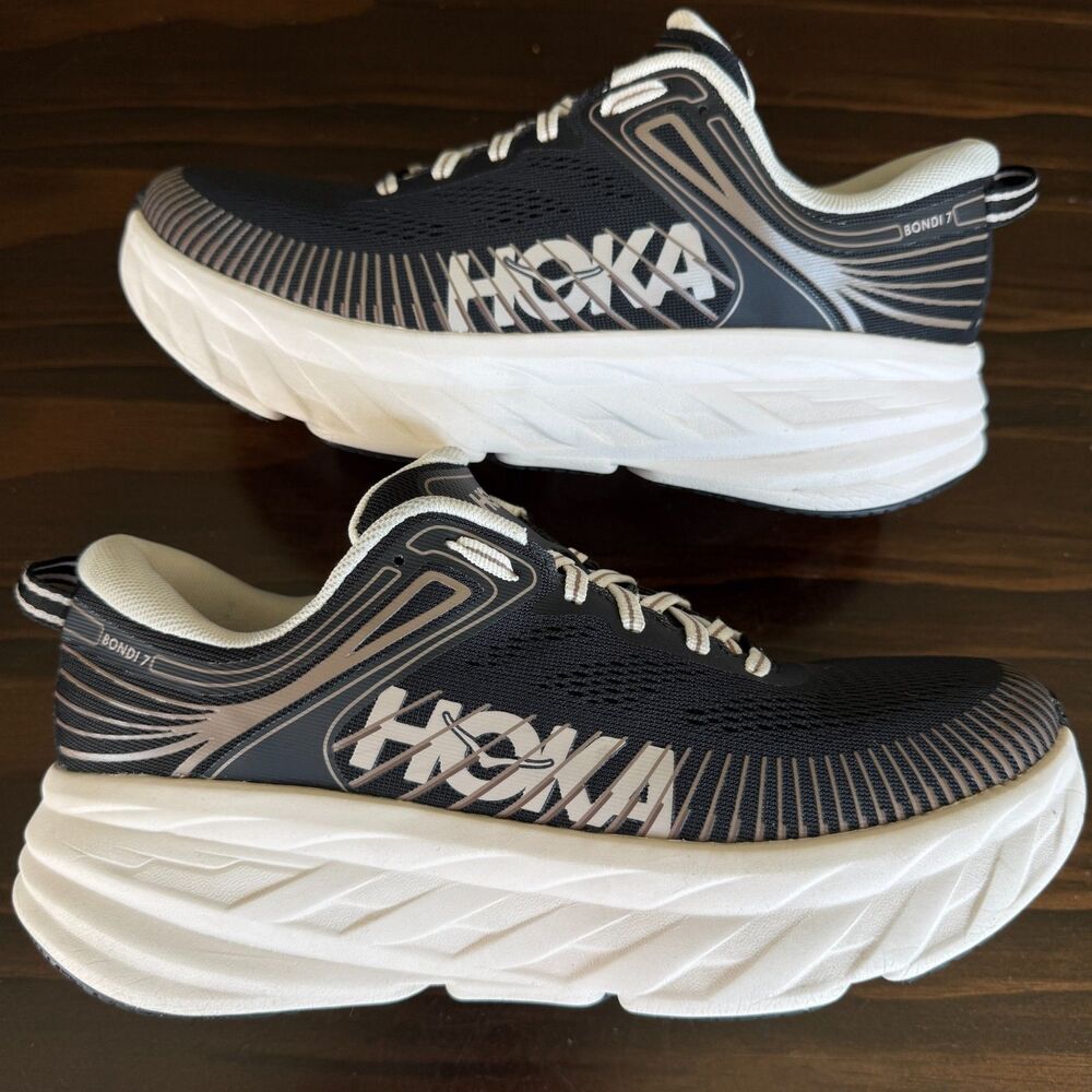 Hoka One One Bondi 7 Style 1110519 Women's Running Black Sneakers Size US 8.5